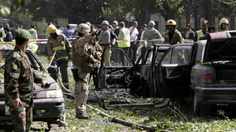 Site de l'attentat � la bombe pr�s du quartier g�n�ral de l'OTAN � Kaboul