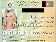 Carte d'�lecteur afghane d�livr�e au nom de Britney Spears