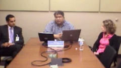 Les docteurs Siddiqui, Kumar et Wiebe, lors de la vid�oconf�rence