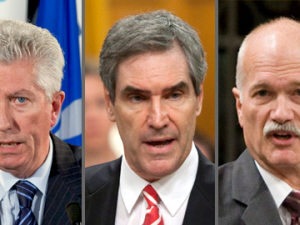 Gilles Duceppe, Michael Ignatieff et Jack Layton