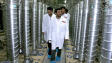 Le pr�sident iranien Mahmoud Ahmadinejad a visit� l'usine d'enrichissement d'uranium de Natanz en avril 2008.