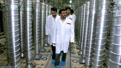 Le président iranien Mahmoud Ahmadinejad a visité l'usine d'enrichissement d'uranium de Natanz en avril 2008.