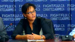 Leona Aglukak, ministre de la Sant� du Canada, lors d'un point de presse le 19 septembre 2009