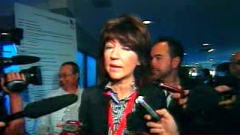 La vice-première ministre Nathalie Normandeau en point de presse