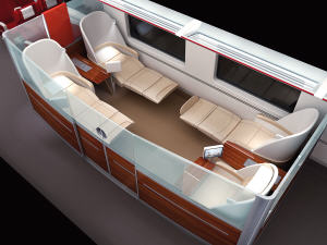 Compartiment d'un train Bombardier en Chine.