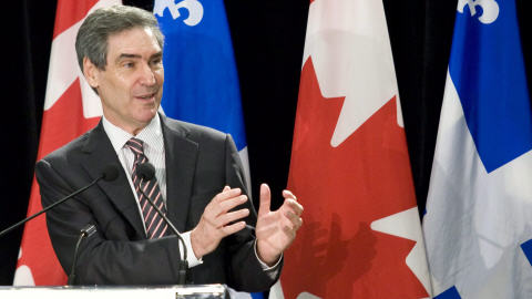 Michael Ignatieff, lors d'une allocution devant les membres de la F�d�ration des chambres de commerce du Qu�bec le 11 juin 2009.