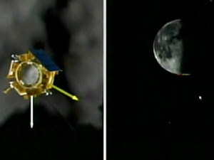 Approche du module LCROSS vers la Lune