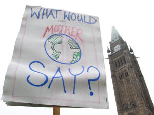 Manifestation à Ottawa pour le climat.
