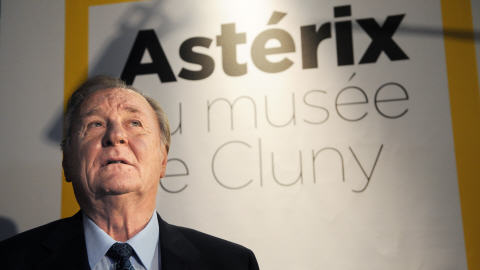 Albert Uderzo lors de l'inauguration de l'exposition au Mus�e de Cluny