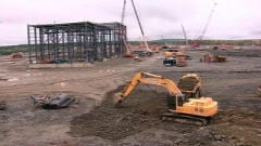 Travaux de construction de la mine d'or � ciel ouvert de Malartic