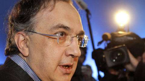 Le patron de Fiat, Sergio Marchionne, � son arriv�e � Auburn Hills.