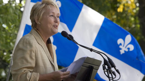 Pauline Marois, prenant la parole lors du � Moulin � paroles �, en septembre dernier