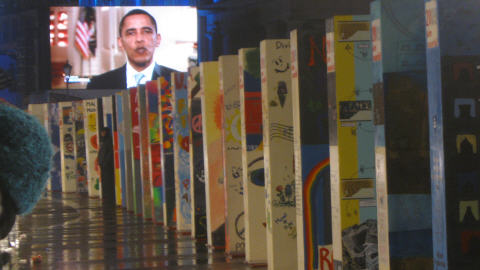 Le pr�sident am�ricain Barack Obama a livr� un message de la Maison-Blanche qui a �t� tr�s appr�ci� par la foule