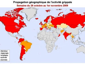 Propagation géographique de l'activité grippale