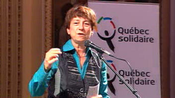 La pr�sidente de Qu�bec solidaire, Fran�oise David, lors du congr�s du parti.