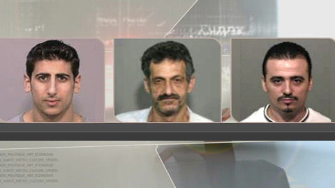 (De gauche � droite) Ali Ballout, Adel Haddad et Bali Meta sont recherch�s par la police dans cette enqu�te.
