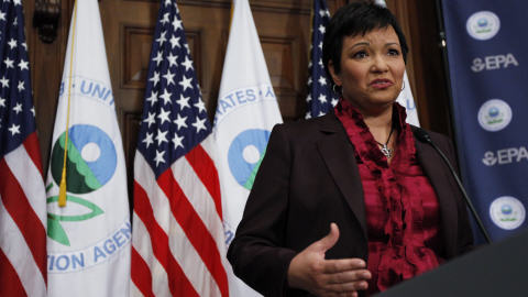 La directrice de l'EPA, Lisa Jackson, en conf�rence de presse