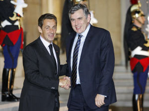 MM. Sarkozy et Brown en septembre dernier.