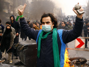 Un militant de l'opposition à Téhéran.