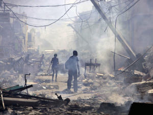 Scène de désolation dans un quartier de Port-au-Prince