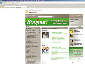 Site du gouvernement de la Saskatchewan sur les services en français
