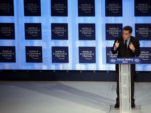 Le président français Nicolas Sarkozy à Davos