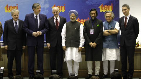 Quelques-uns des politiciens r�unis � la Conf�rence de Delhi