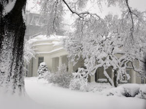 La Maison-Blanche sous la neige