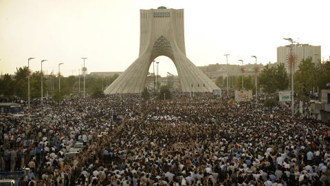 Manifestation d'appui à Mir Hossein Mousavi, tenue le 15 juin dernier, place Azadi.