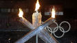 La flamme olympique est allum�e.