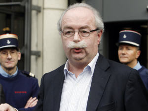Le PDG de Total, Christophe de Mergerie (à l'avant-plan)