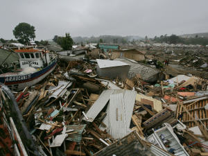 Le village de Dichato a été durement touché par le tsunami.