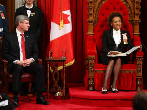 Stephen Harper et Michaëlle Jean au discours du Trône