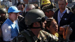 Le secrétaire général des Nations unies, Ban Ki-moon, est allé constater l'ampleur des dégâts à Concepcion le 6 mars, 2010