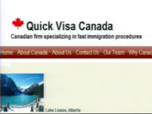 Page d'accueil du site de Quick Visa Canada