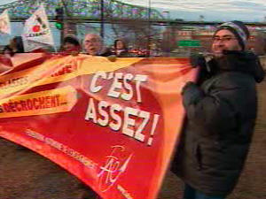 L'Alliance des professeurs de Montréal manifeste à divers endroits à Montréal