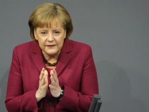 La chancelière allemande Angela Merkel, dans un discours au Bundestag