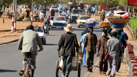 Dans une rue de Niamey, capitale du Niger, en f�vrier.