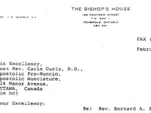 En-tête de la lettre de 1993 publiée par le Globe and Mail