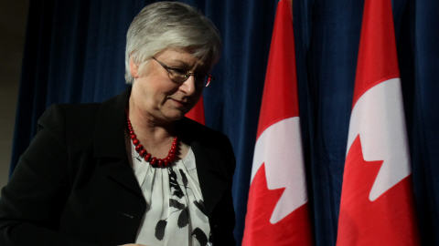 Sheila Fraser lors du d�p�t de son rapport, � Ottawa.