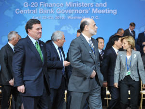 Les ministres des Finances à la réunion du G20 à Washington.