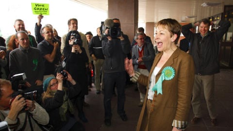 Caroline Lucas, premi�re d�put�e des verts aux Communes britanniques - PC/AP Photo/Chris Ison, PA