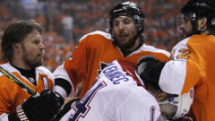 Kimmo Timonen et Tomas Plekanec