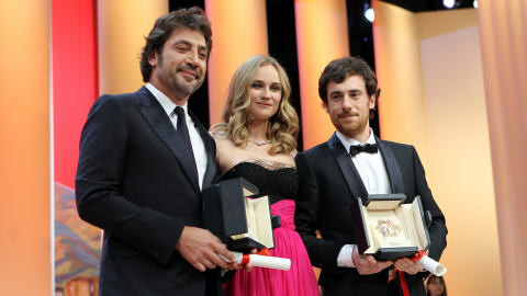 De gauche à droite : l'acteur espagnol Javier Bardem, l'actrice allemande Diane Kruger et l'acteur italien Elio Germano