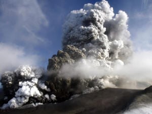 Volcan Eyjafjöll en avril 2010.