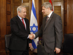 Le premier ministre israélien et son homologue Stephen Harper à Ottawa lundi