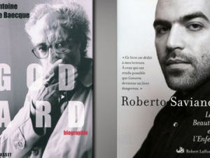 Couvertures de la biographie de Godard et de « La Beauté et l'Enfer »