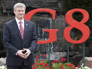 Le premier ministre, Stephen Harper, au sommet du G8 à Huntsville