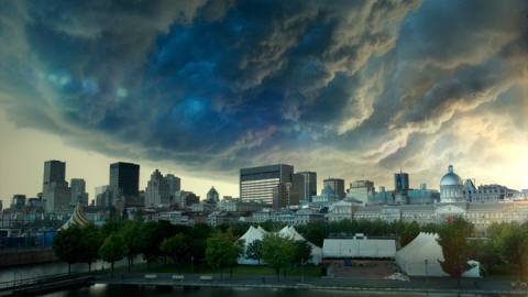 L'internaute Daniel Sobolj a capturé cette vue de Montréal lors des intempéries de lundi.