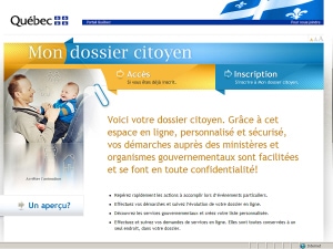 Le service Mon dossier citoyeLe service Mon dossier citoyen du gouvernement du Québec (mondossiercitoyen.gouv.qc.ca)